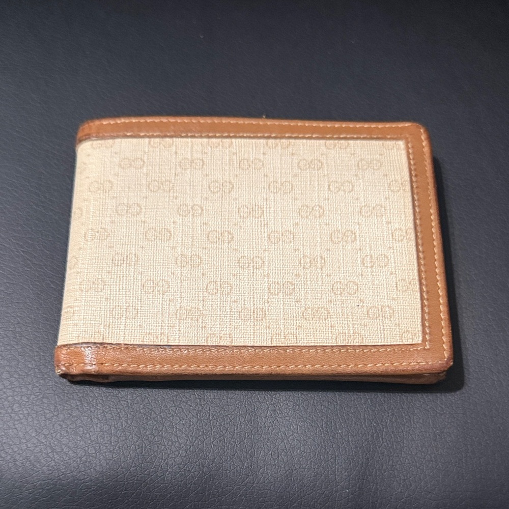 Gucci GG Beige and Brown Bifold Wallet